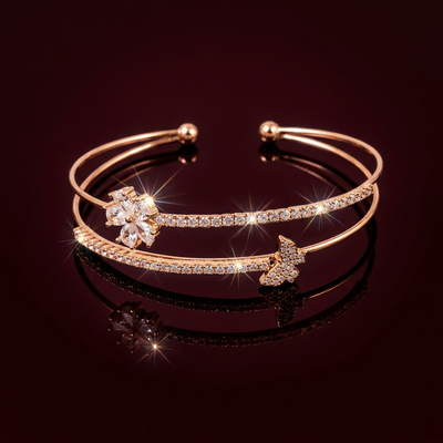 Cuff Gold Plated Butterfly Bracelet