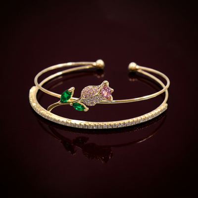 Cuff Gold Plated Geometric Bracelet