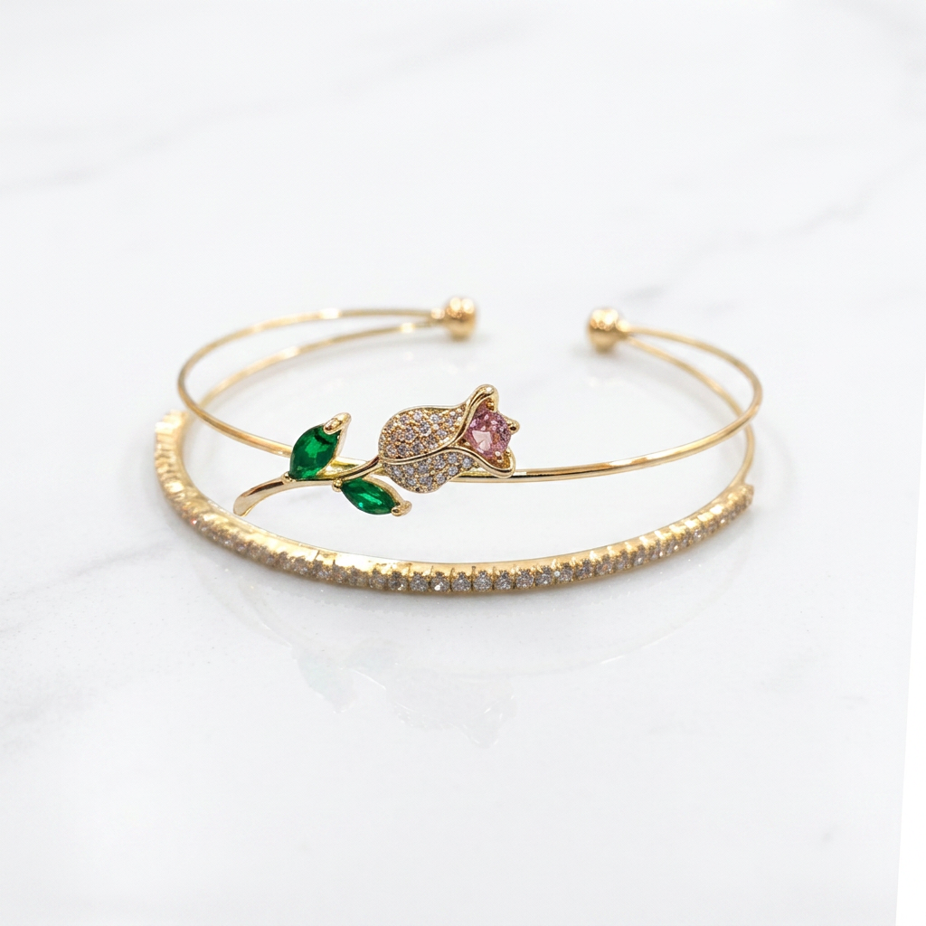 Cuff Gold Plated Geometric Bracelet