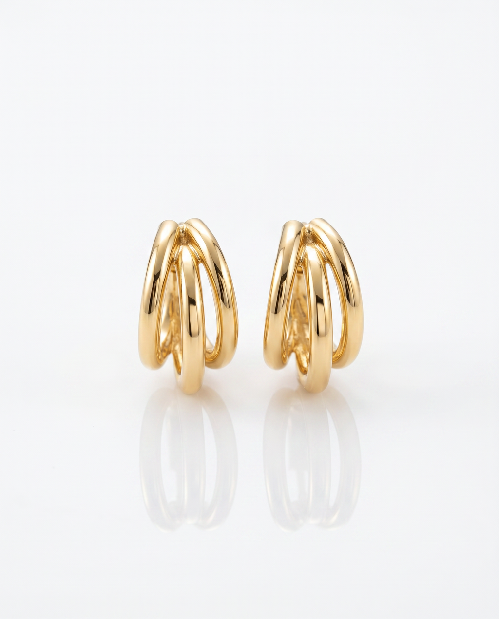 FYER1035 Rose Gold Open Heart Crystal Stud Earrings | Alohi