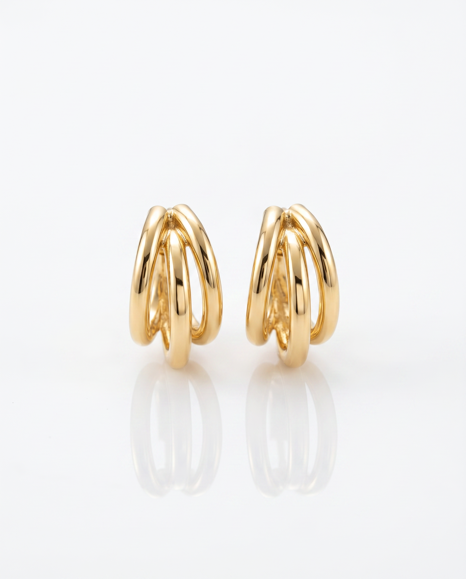 FYER1035 Rose Gold Open Heart Crystal Stud Earrings | Alohi
