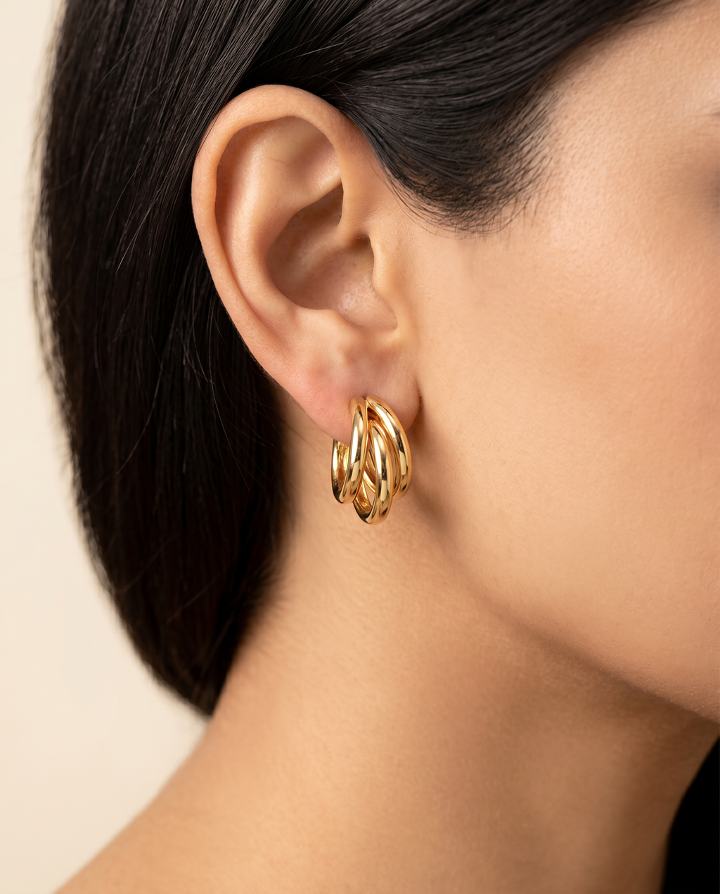 FYER1035 Rose Gold Open Heart Crystal Stud Earrings | Alohi