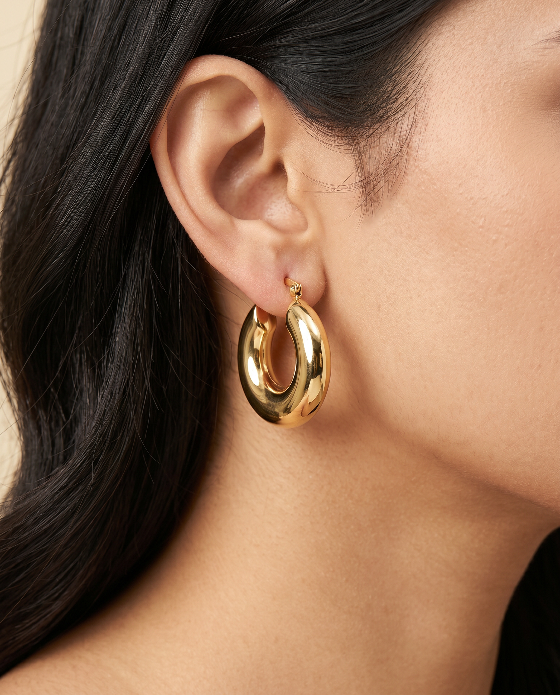 FYER1036 Rose Gold Small Crystal Inlaid Hoop Earrings | Alohi