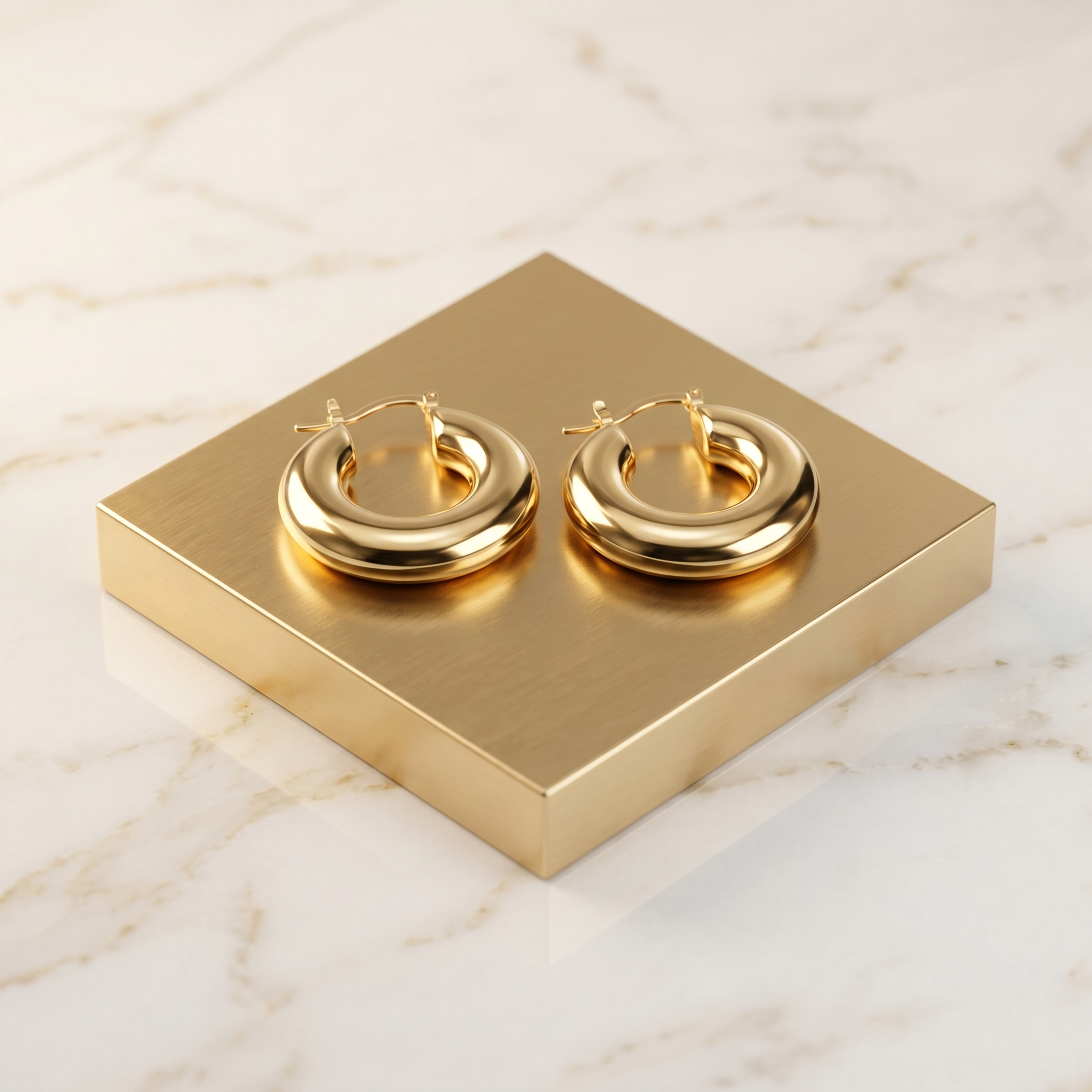 FYER1036 Rose Gold Small Crystal Inlaid Hoop Earrings | Alohi
