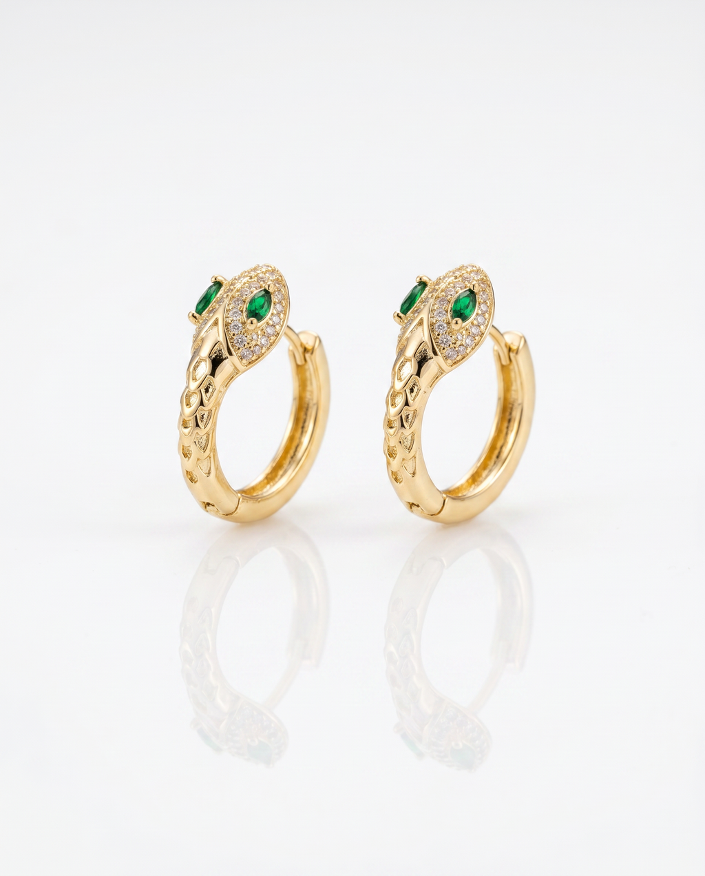 FYER1037 - Rose Gold Roman Numeral Interlocking Crystal Hoop Earrings | Alohi