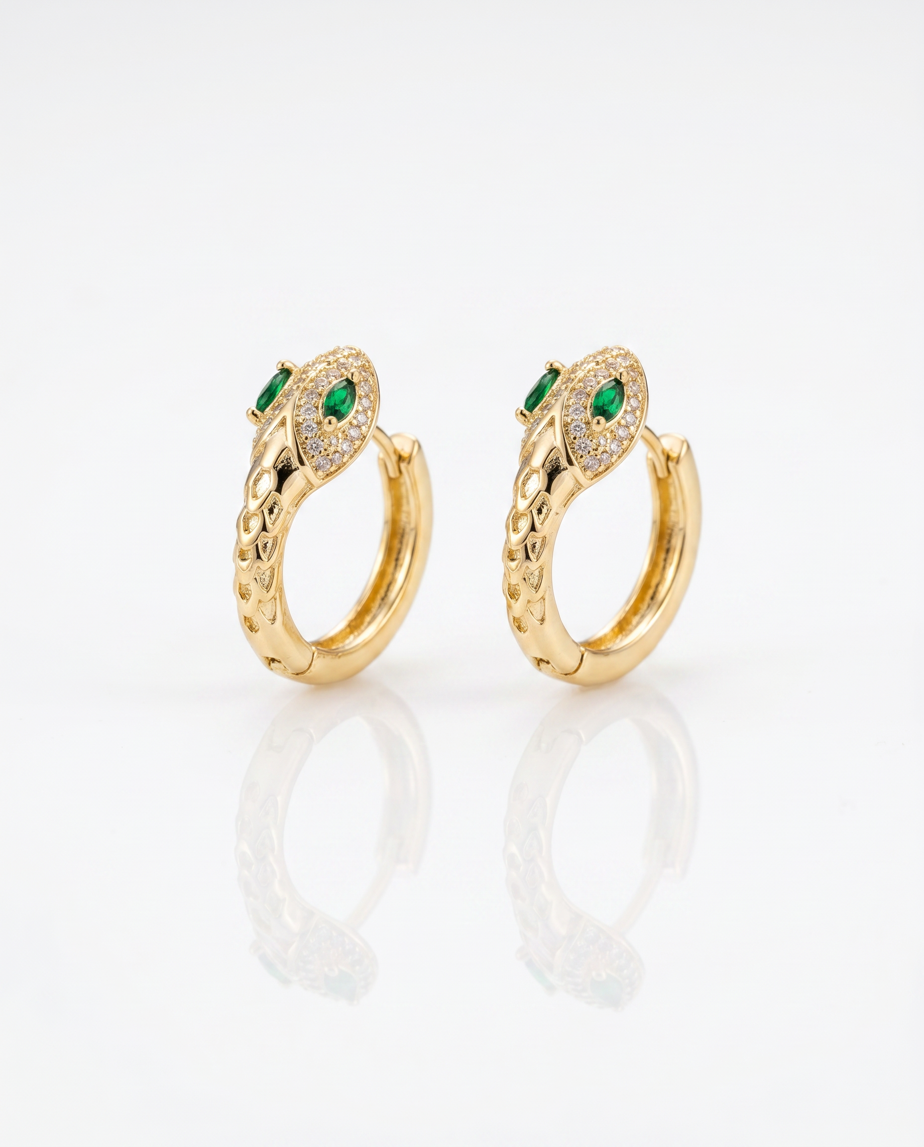 FYER1037 - Rose Gold Roman Numeral Interlocking Crystal Hoop Earrings | Alohi