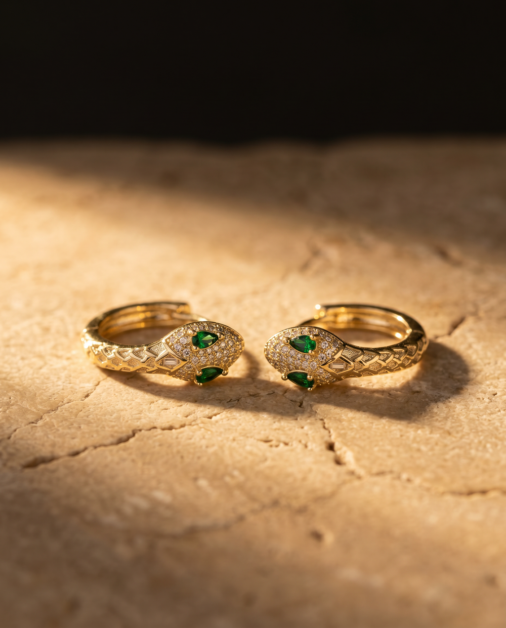 FYER1037 - Rose Gold Roman Numeral Interlocking Crystal Hoop Earrings | Alohi