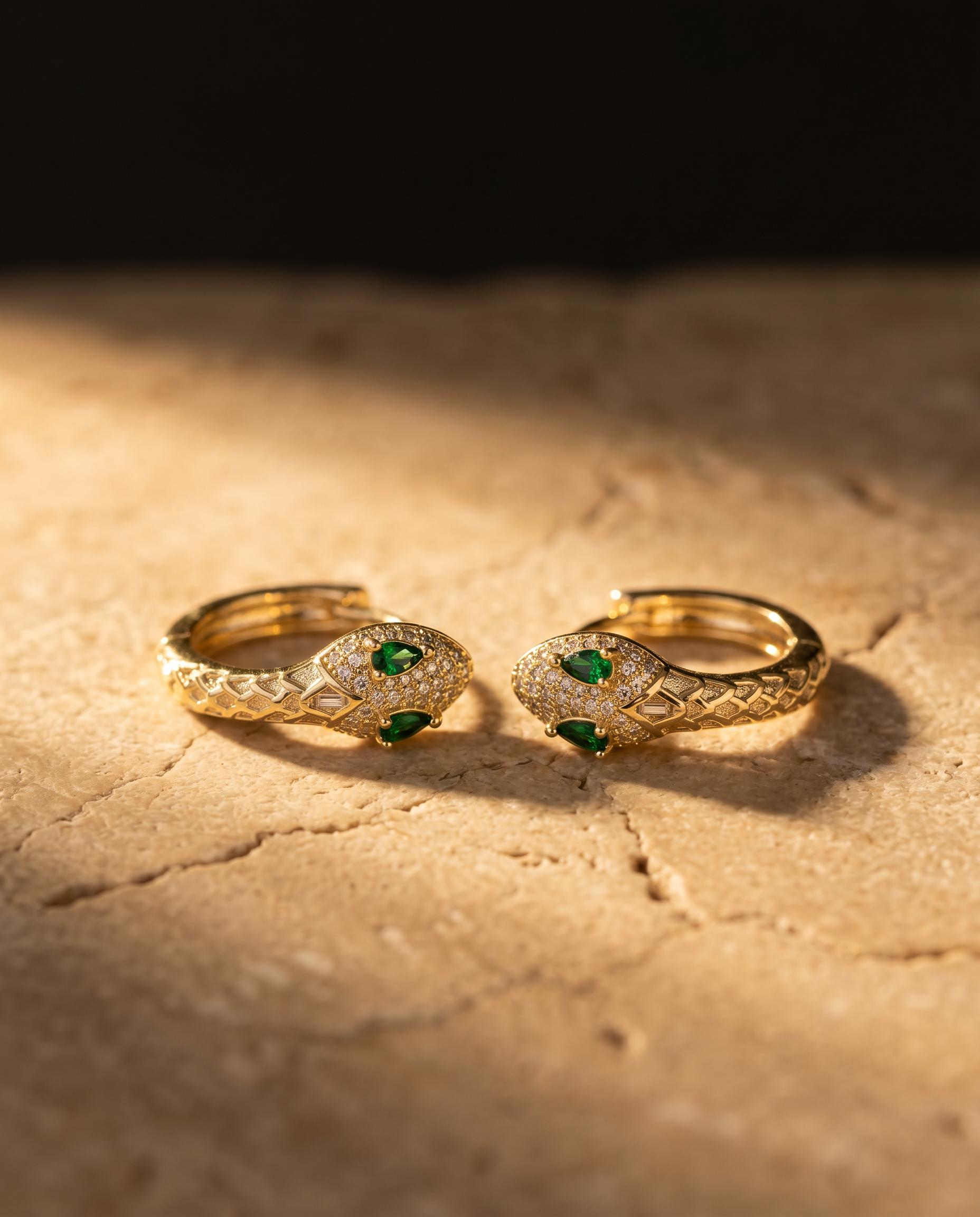 FYER1037 - Rose Gold Roman Numeral Interlocking Crystal Hoop Earrings | Alohi