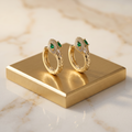 FYER1037 - Rose Gold Roman Numeral Interlocking Crystal Hoop Earrings | Alohi