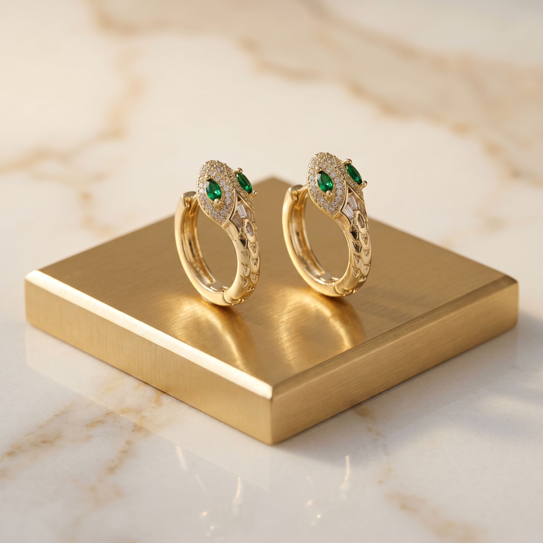 FYER1037 - Rose Gold Roman Numeral Interlocking Crystal Hoop Earrings | Alohi