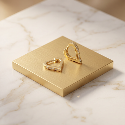 Gold Plated Heart Hoop Earrings