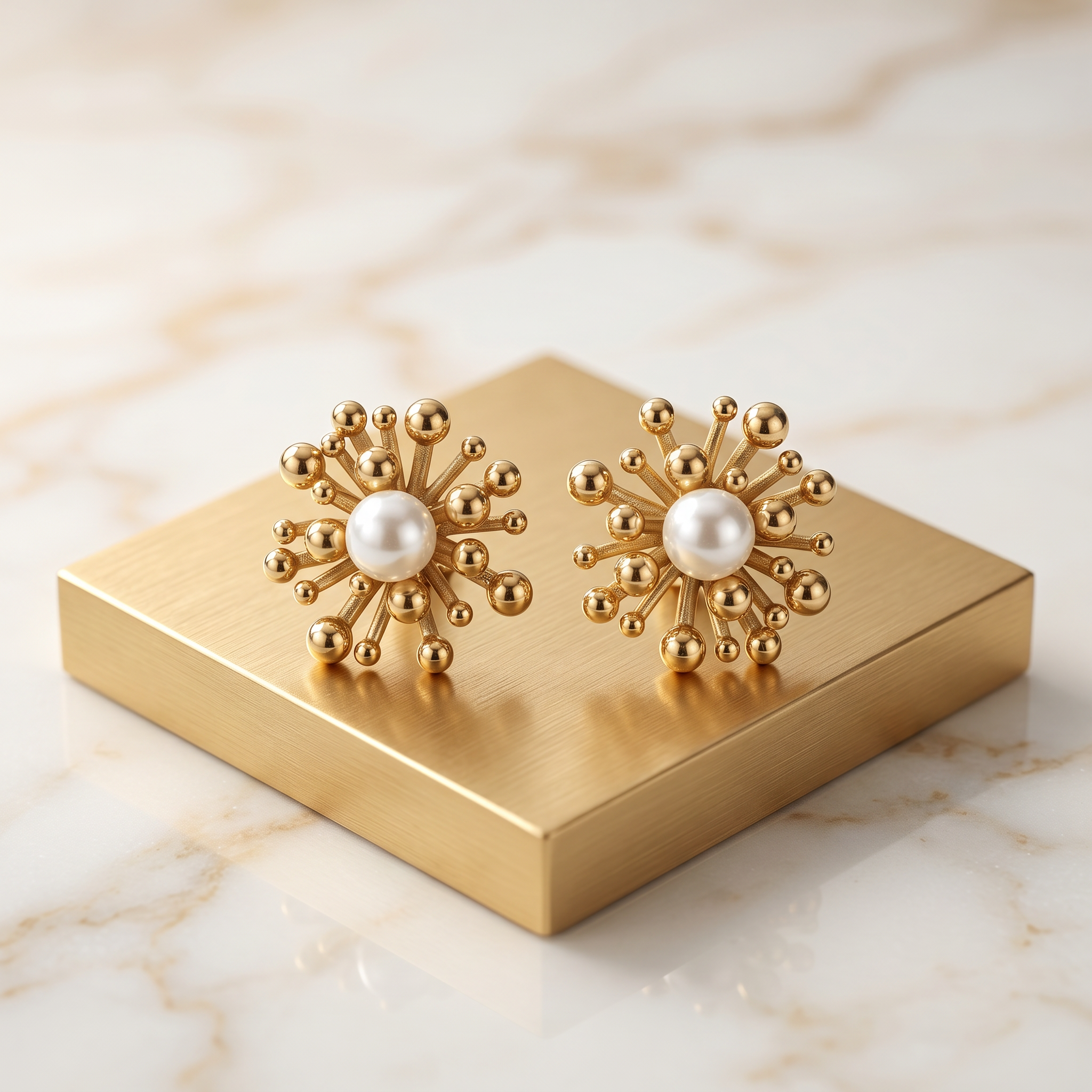FYER1041 - Gold Celestial Star Crystal Drop Earrings | Alohi