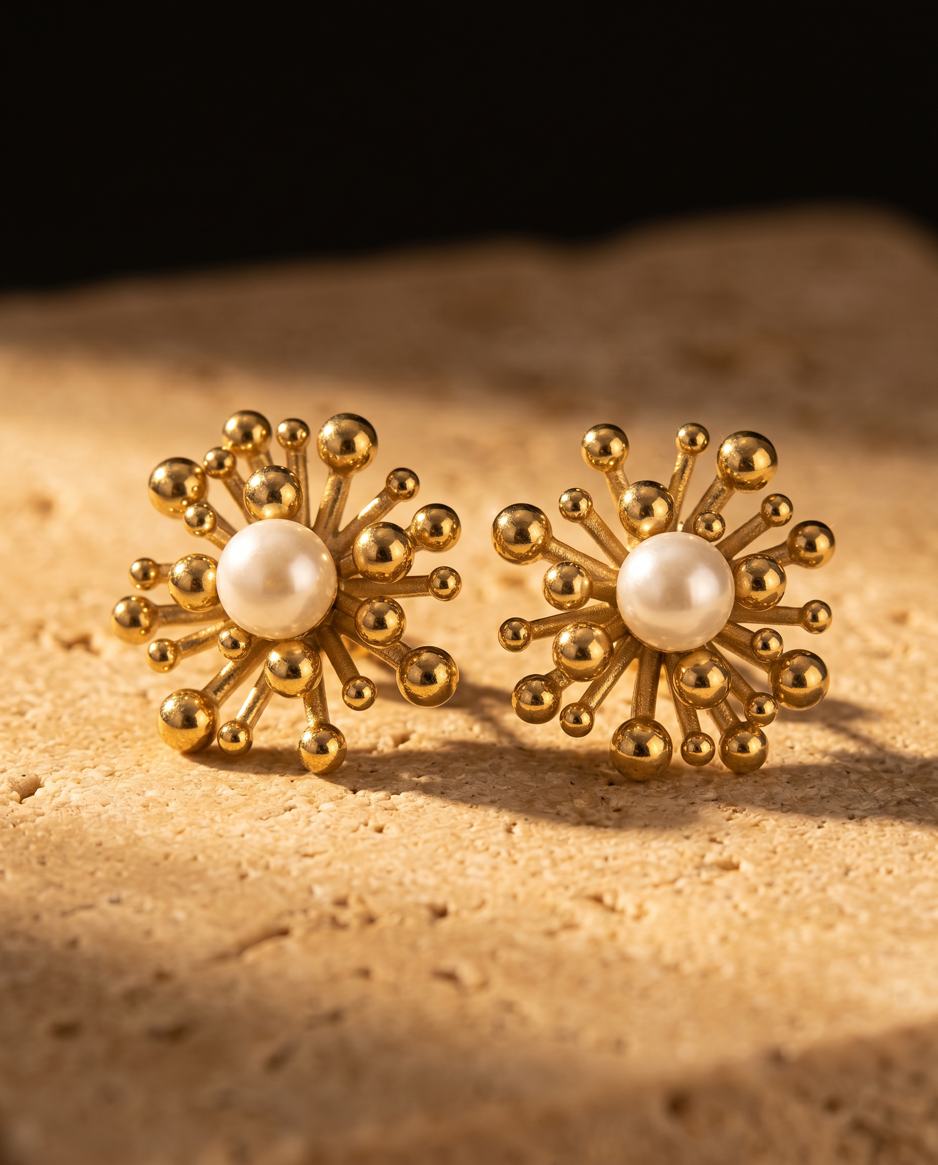 FYER1041 - Gold Celestial Star Crystal Drop Earrings | Alohi