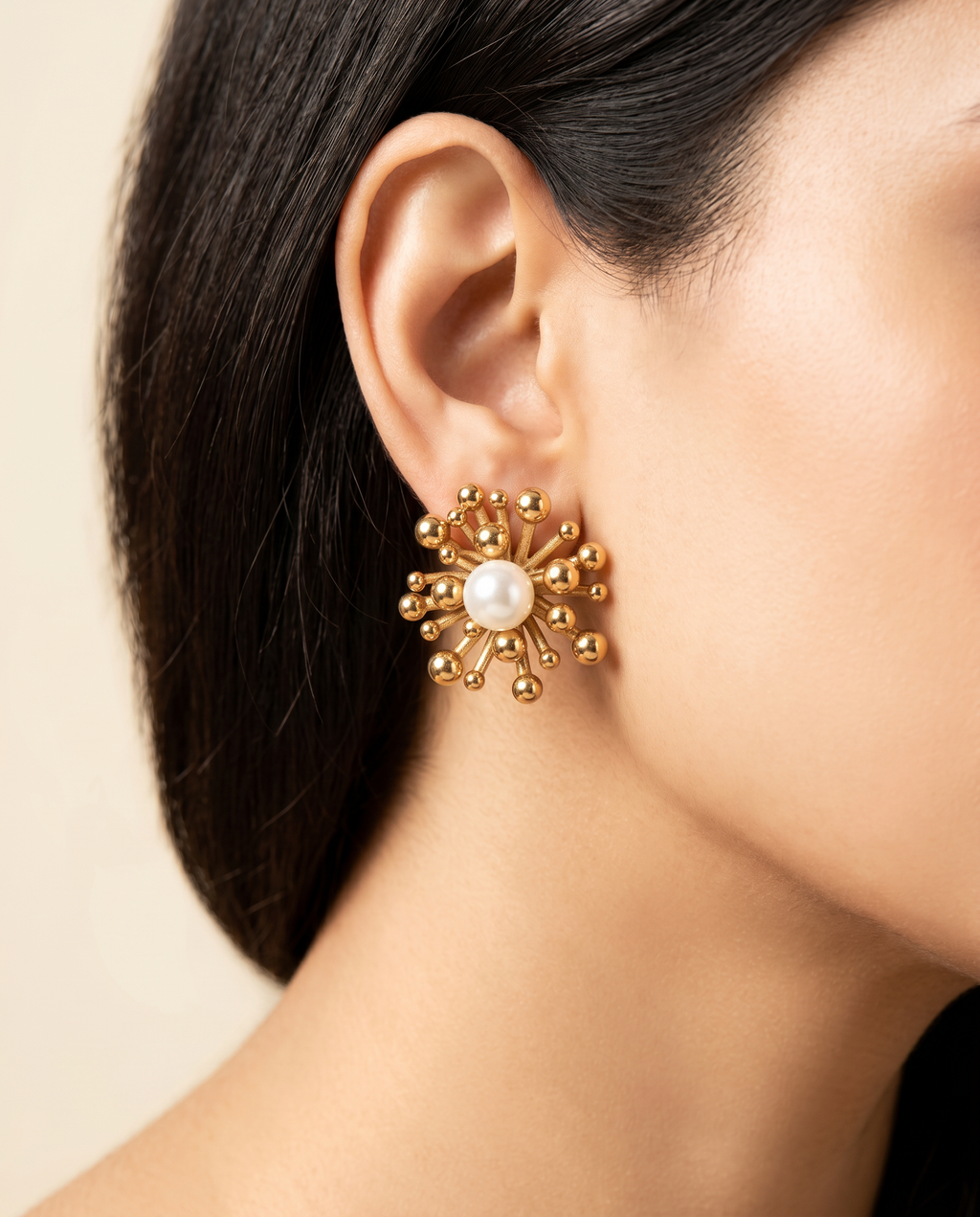 FYER1041 - Gold Celestial Star Crystal Drop Earrings | Alohi