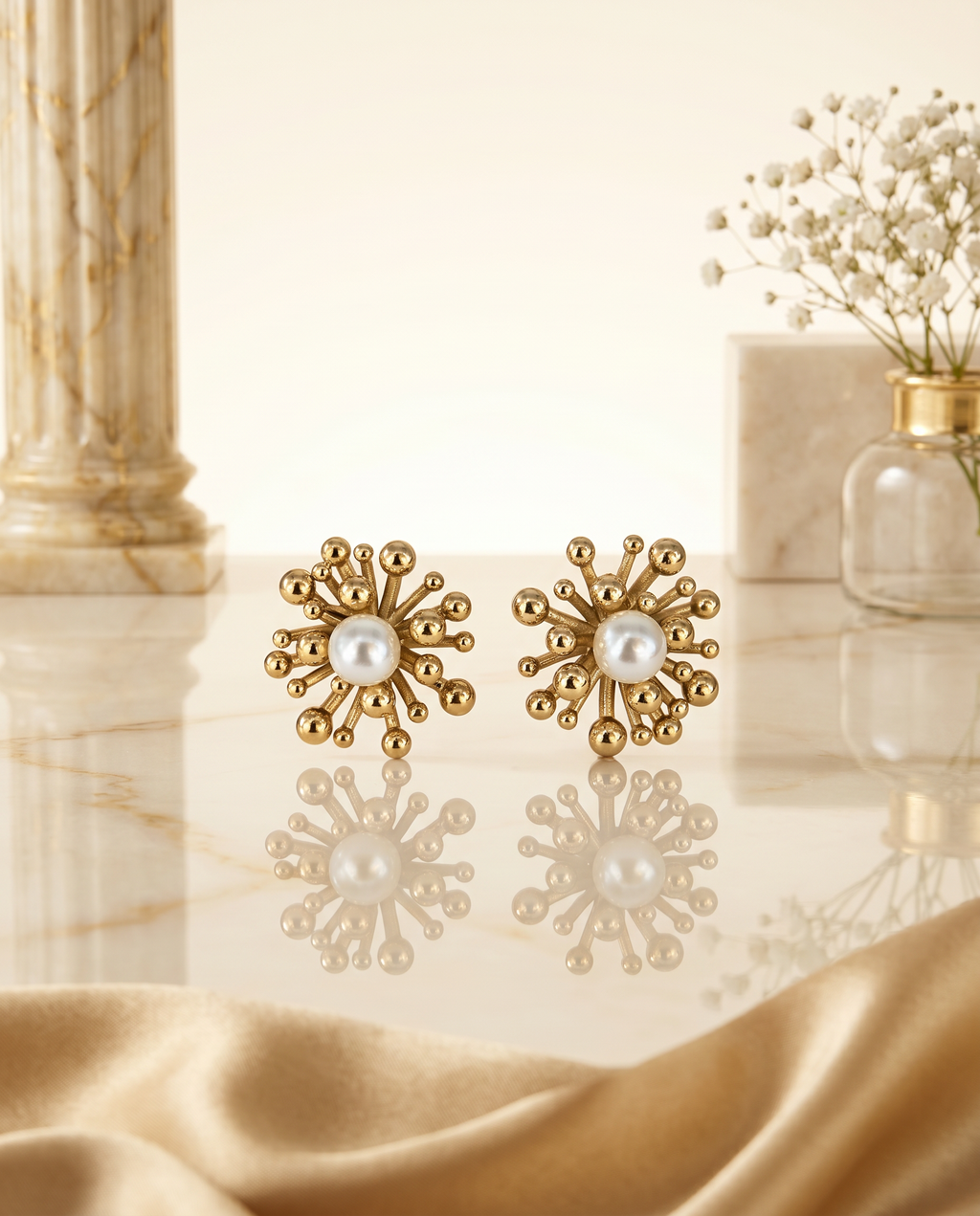 FYER1041 - Gold Celestial Star Crystal Drop Earrings | Alohi