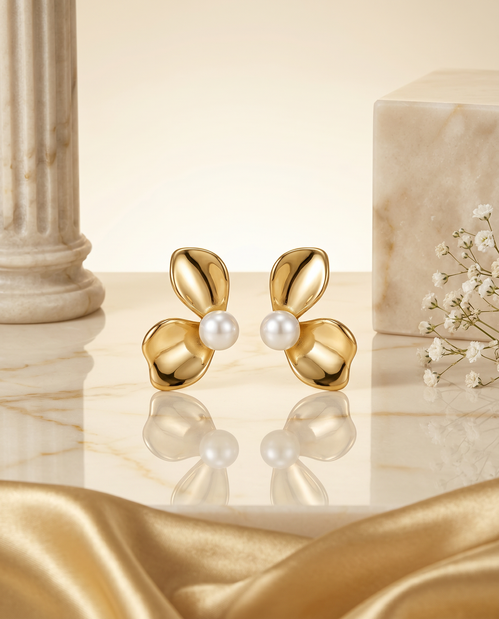 FYER1042 - Gold Cascading Multi Star Crystal Drop Earrings | Alohi