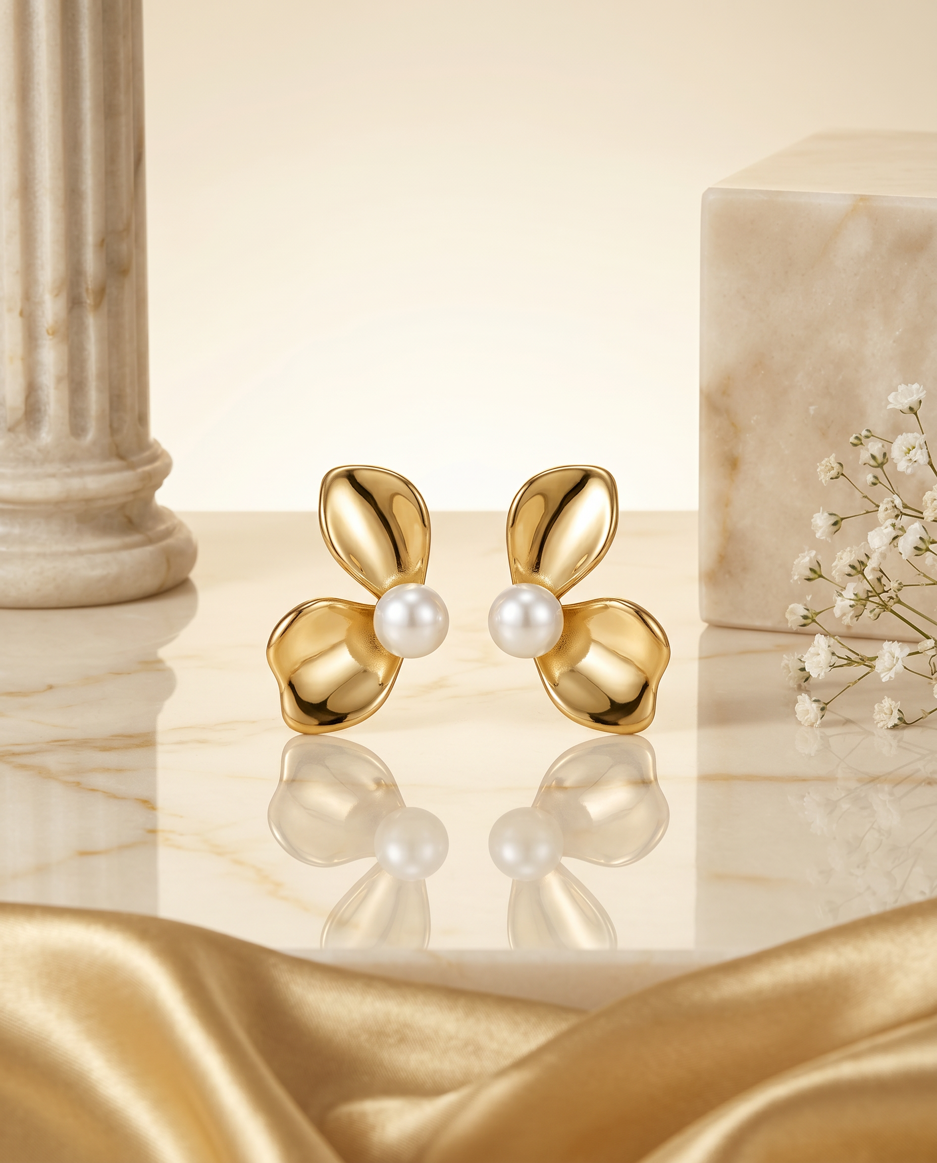 FYER1042 - Gold Cascading Multi Star Crystal Drop Earrings | Alohi