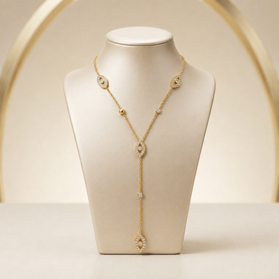 Gold Plated Steel Chain Pendant Necklace