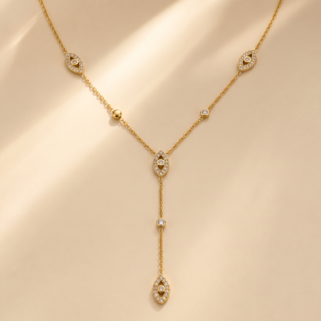 Gold Plated Steel Chain Pendant Necklace