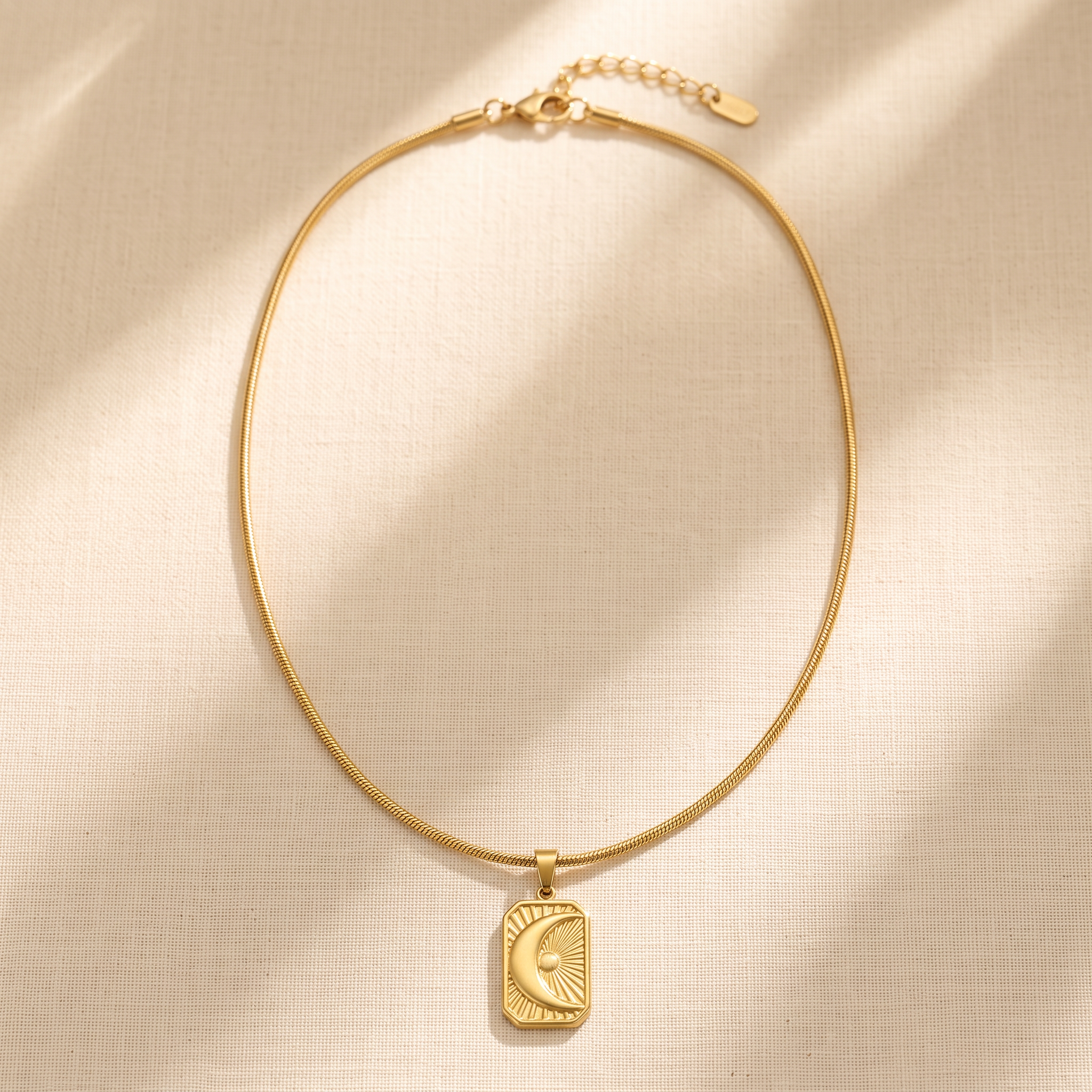 Gold Plated Steel Pendant Necklace