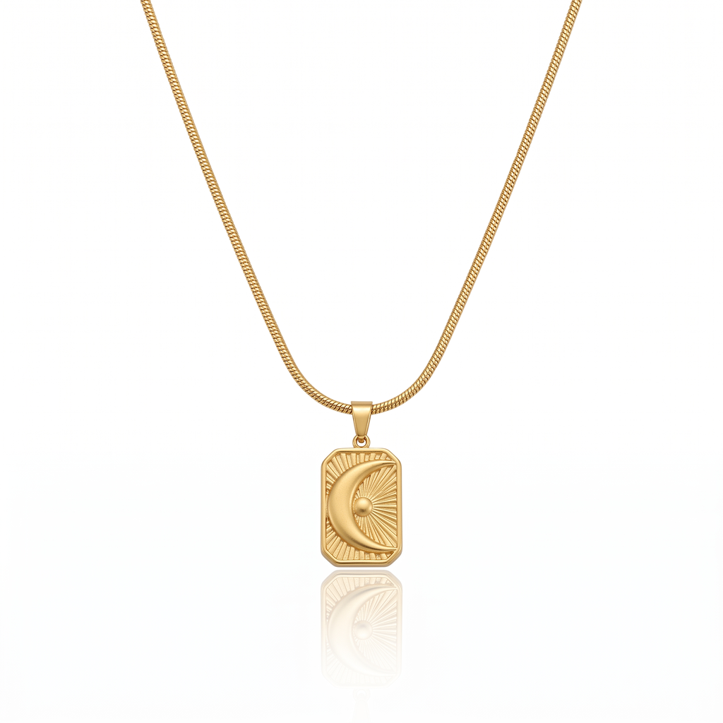 Gold Plated Steel Pendant Necklace