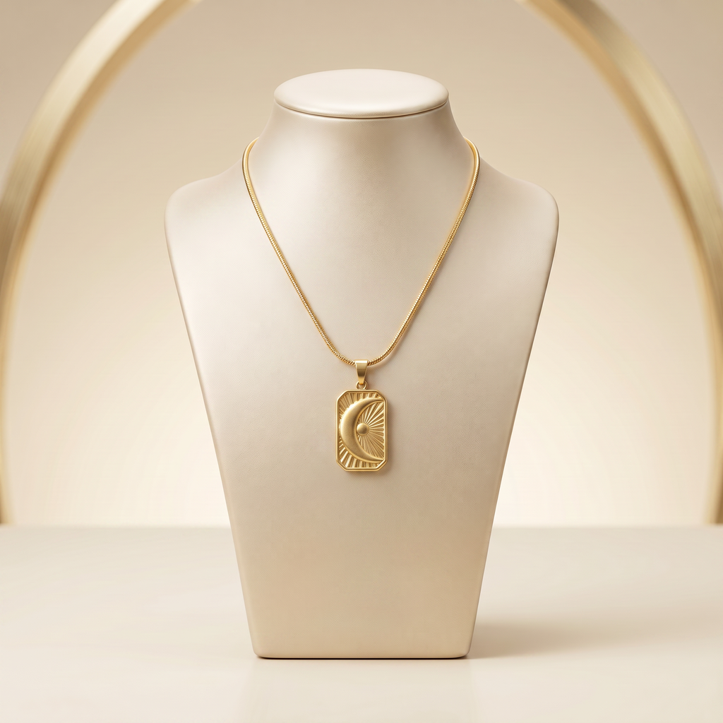 Gold Plated Steel Pendant Necklace