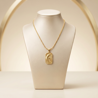 Gold Plated Steel Pendant Necklace
