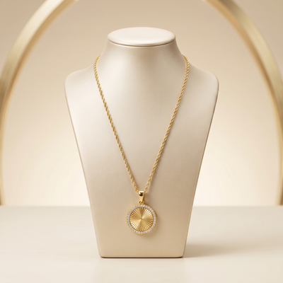 Gold Plated Steel Chain Pendant Necklace