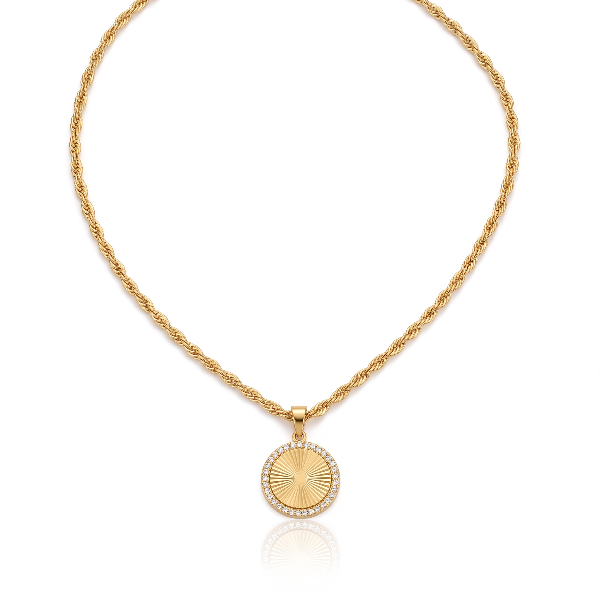Gold Plated Steel Chain Pendant Necklace