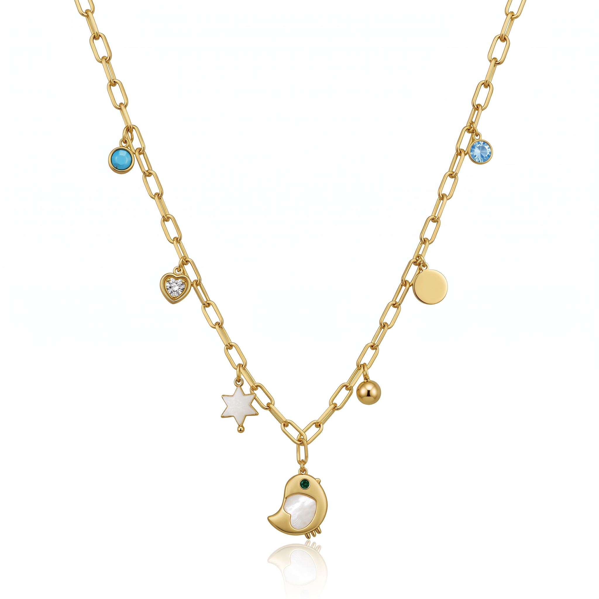 Gold Plated Steel Star Chain Pendant Necklace