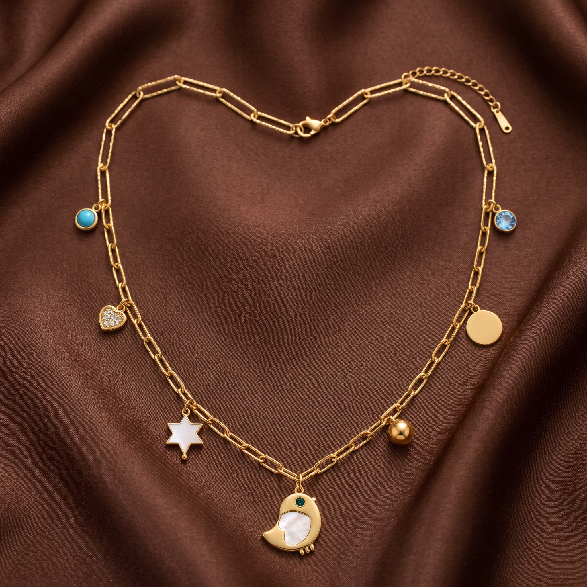 Gold Plated Steel Star Chain Pendant Necklace