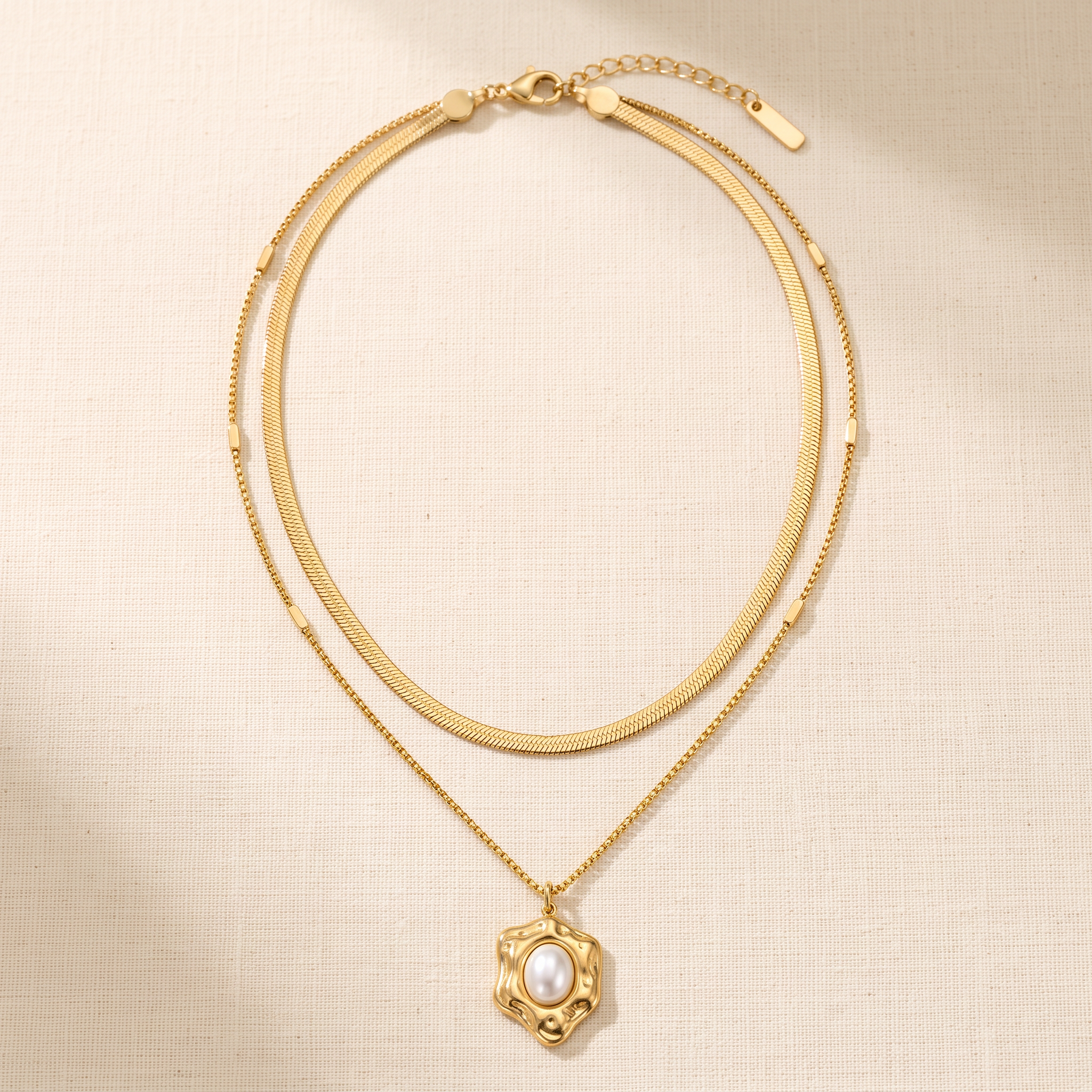 Gold Plated Steel Heart Chain Pendant Necklace