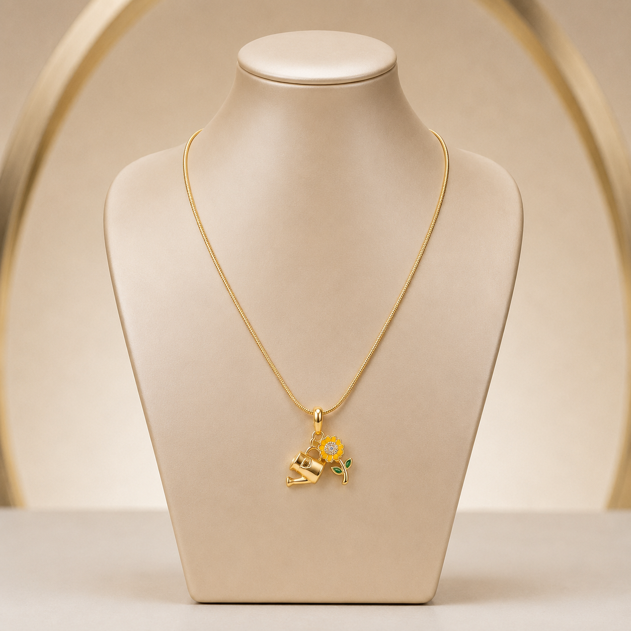 Pendant Gold Plated Floral Necklace