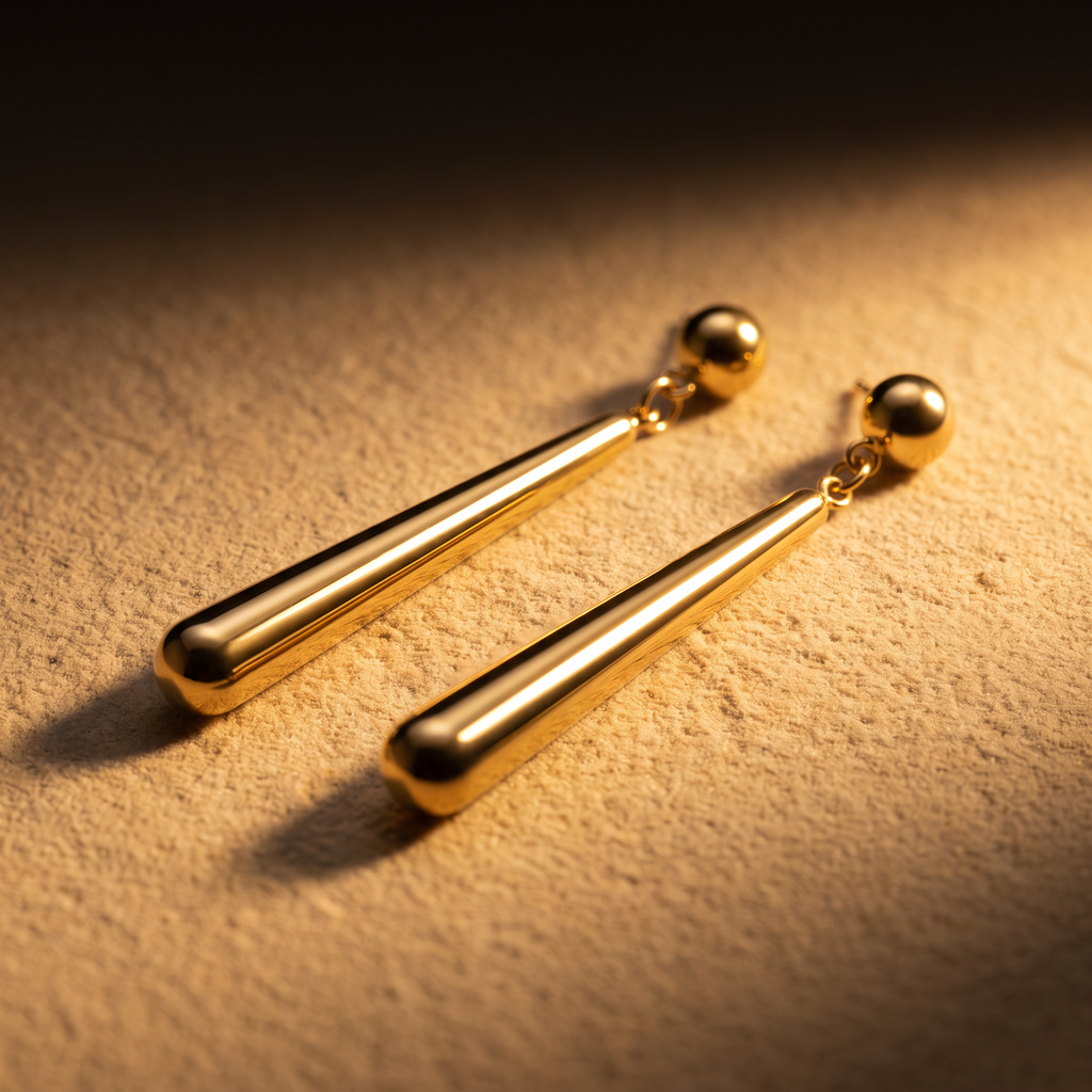 Gold Teardrop Drop Earrings